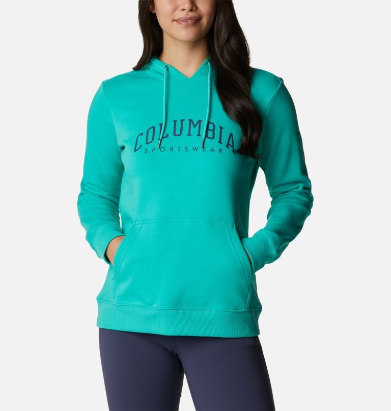 Women\'s Columbia Logo Hoodie Turquoise | CA-XL5C3