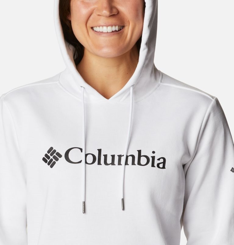 Women's Columbia Logo Hoodie White | CA-MACL4