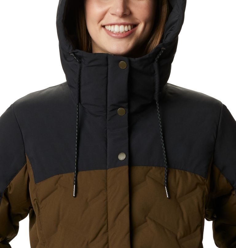 Women's Columbia Mountain Croo Long Down Jackets Olive / Black | CA-E65C3