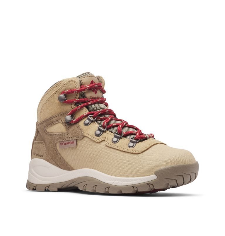 Women's Columbia Newton Ridge Canvas Waterproof Hiking Boots Light Brown | CA-P658C