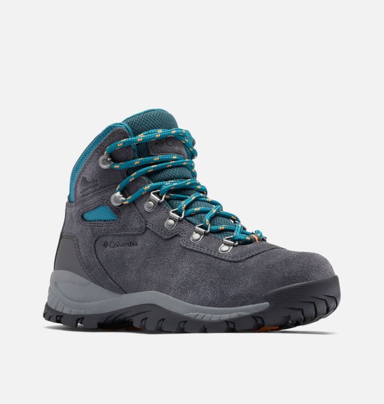 Women's Columbia Newton Ridge Plus Waterproof Amped Hiking Boots Dark Grey / Turquoise | CA-S4L8A