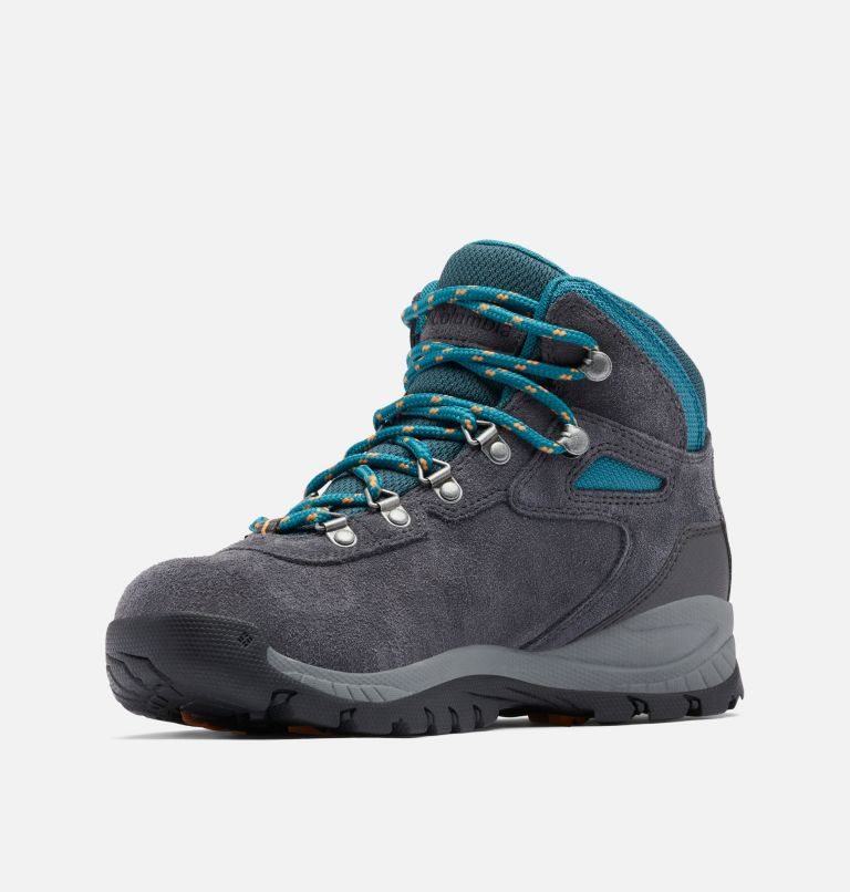 Women's Columbia Newton Ridge Plus Waterproof Amped Hiking Boots Dark Grey / Turquoise | CA-S4L8A