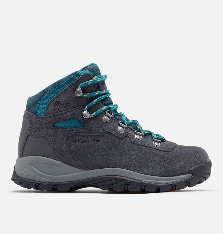 Women\'s Columbia Newton Ridge Plus Waterproof Amped Hiking Boots Dark Grey / Turquoise | CA-S4L8A