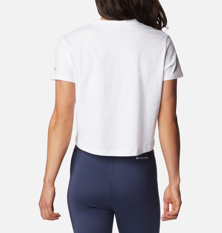 Women's Columbia North Cascades Cropped T Shirts White | CA-HC815