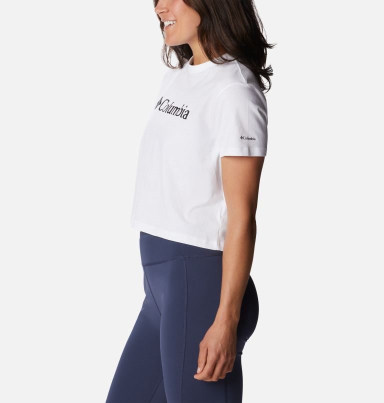 Women's Columbia North Cascades Cropped T Shirts White | CA-HC815