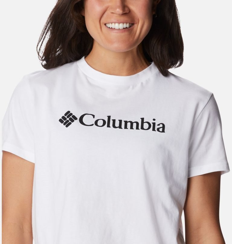 Women's Columbia North Cascades Cropped T Shirts White | CA-HC815