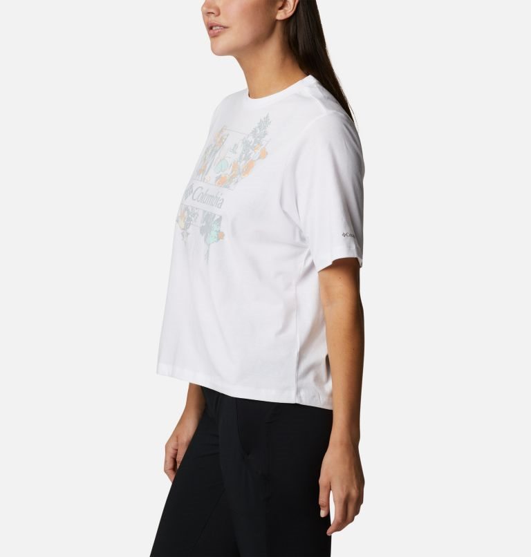 Women's Columbia North Cascades Relaxed T Shirts White | CA-Q5841