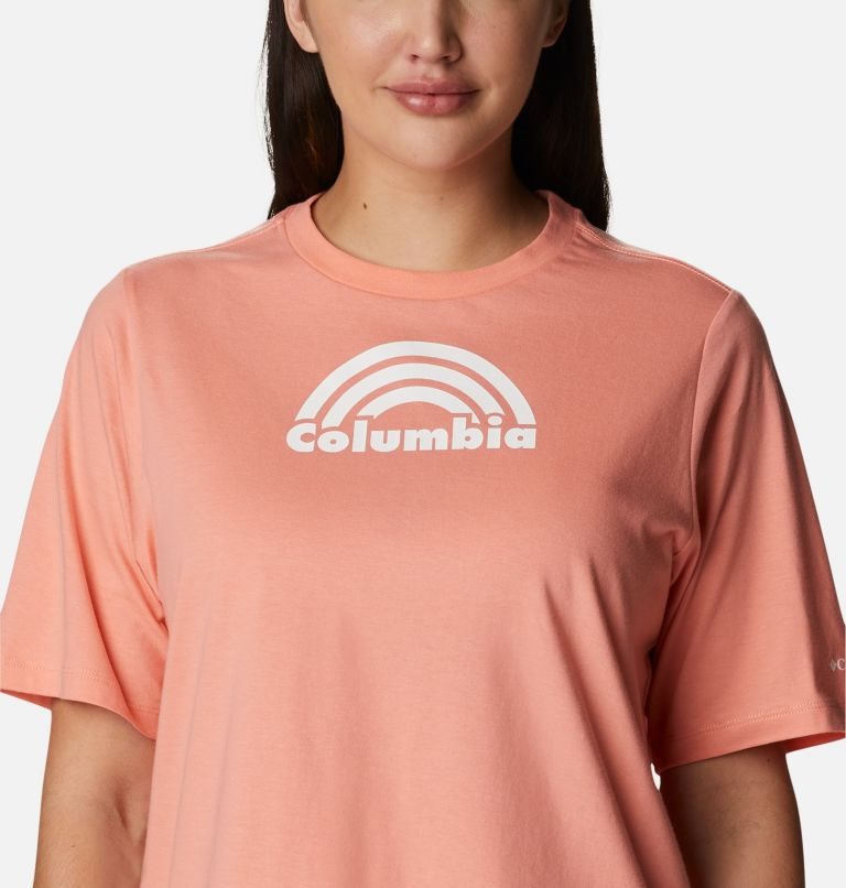 Women's Columbia North Cascades Relaxed T Shirts Coral | CA-S48C0