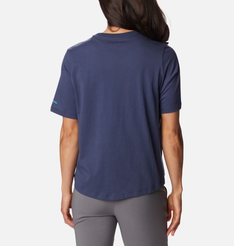 Women's Columbia North Cascades Relaxed T Shirts Navy | CA-S51CA