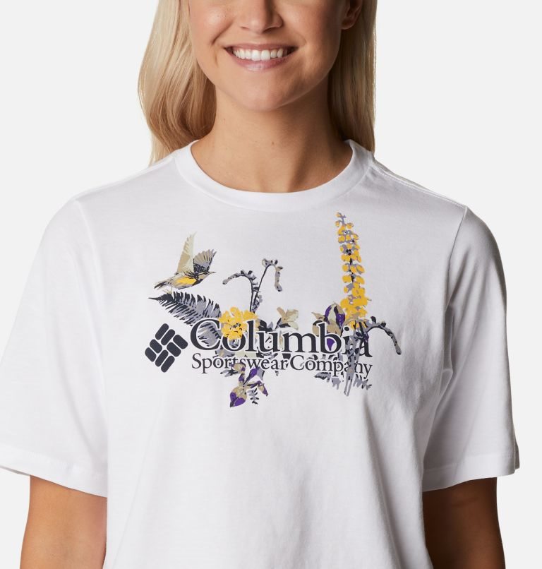 Women's Columbia North Cascades Relaxed T Shirts White | CA-U6845