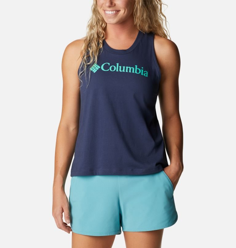 Women\'s Columbia North Cascades Tanks Navy | CA-CAL35