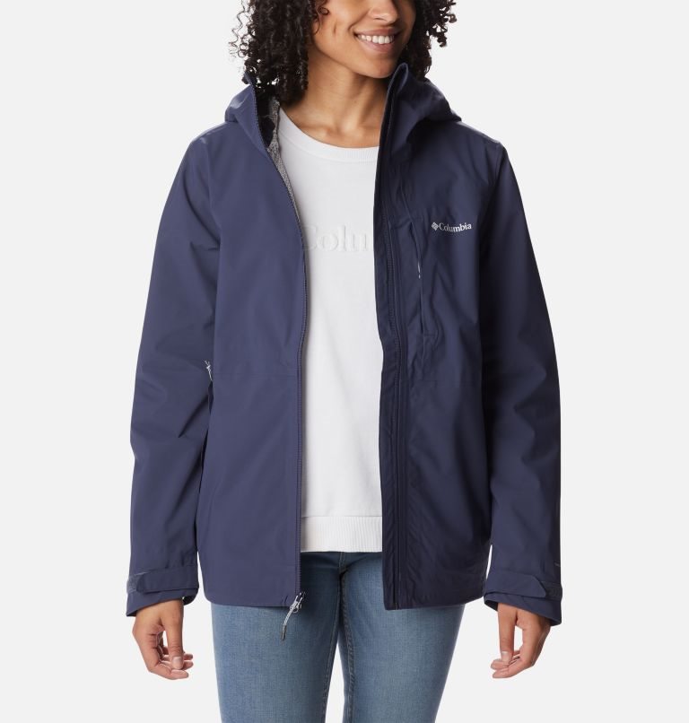 Women's Columbia Omni-Tech Ampli-Dry Shell Jackets Navy | CA-E46L0