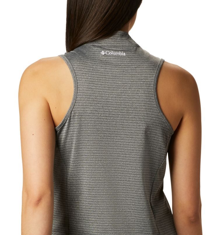 Women's Columbia Omni-Wick Hole High Sleeveless Polo Shirts Dark Grey | CA-WC154