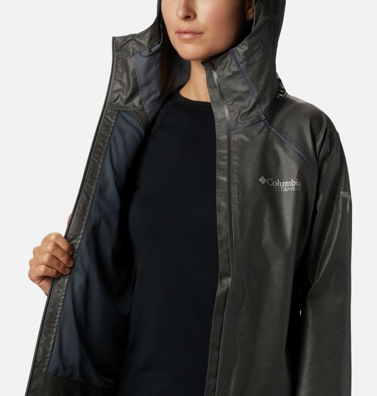 Women's Columbia OutDry Ex Reign Rain Jackets Black | CA-K851C