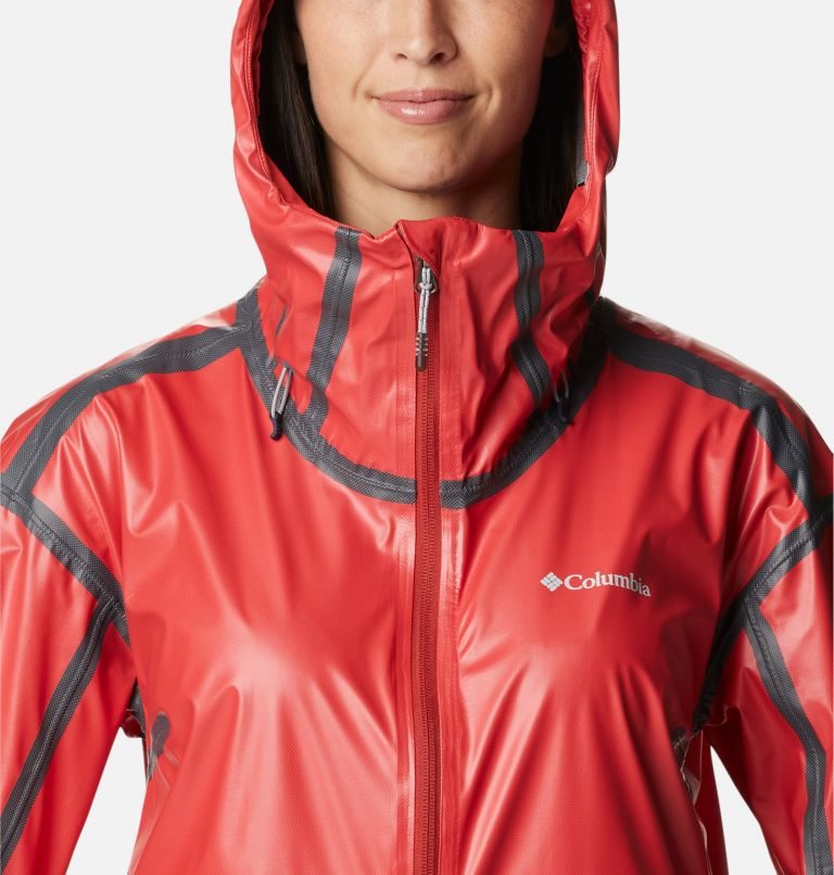 Women's Columbia OutDry Extreme Wildrain Shell Rain Jackets Red | CA-I6104