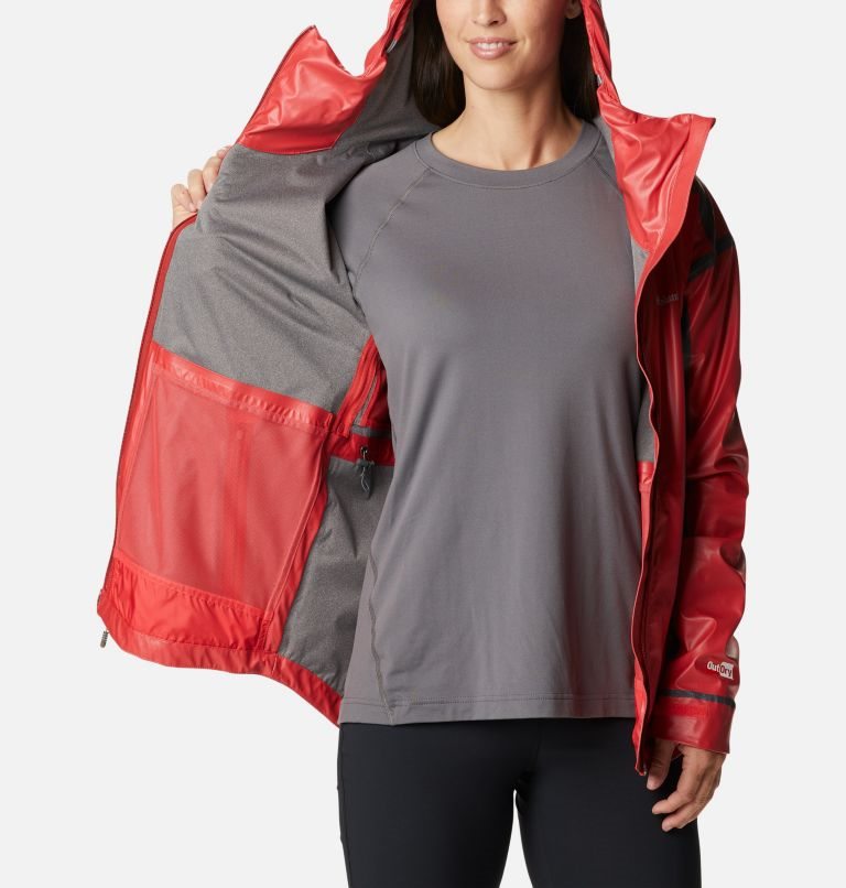 Women's Columbia OutDry Extreme Wildrain Shell Rain Jackets Red | CA-I6104