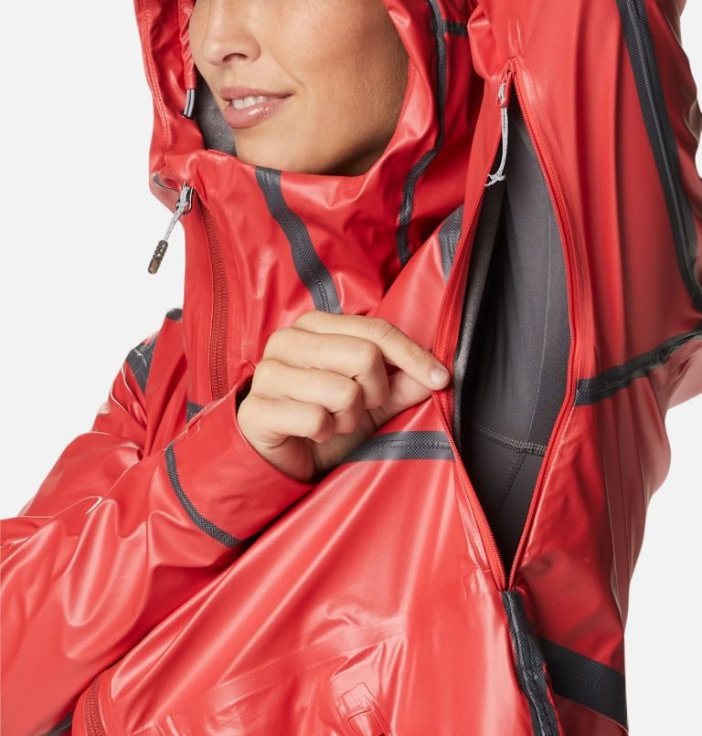 Women's Columbia OutDry Extreme Wildrain Shell Rain Jackets Red | CA-I6104