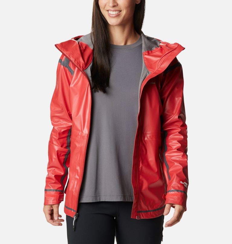 Women's Columbia OutDry Extreme Wildrain Shell Rain Jackets Red | CA-I6104