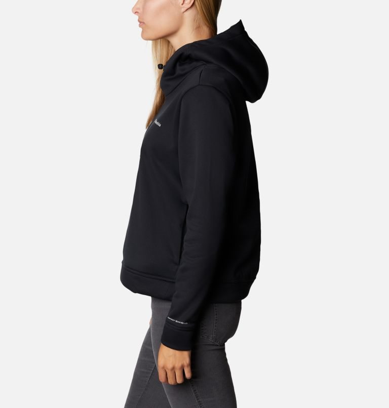 Women's Columbia Out-Shield Dry Fleece Hoodie Black | CA-O8LA5