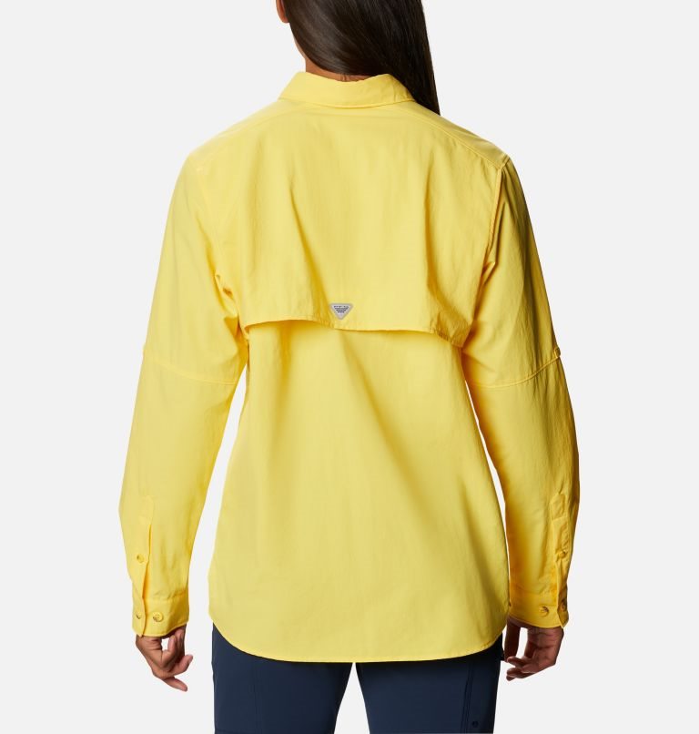 Women's Columbia PFG Bahama Long Sleeve Shirts Yellow | CA-RA658