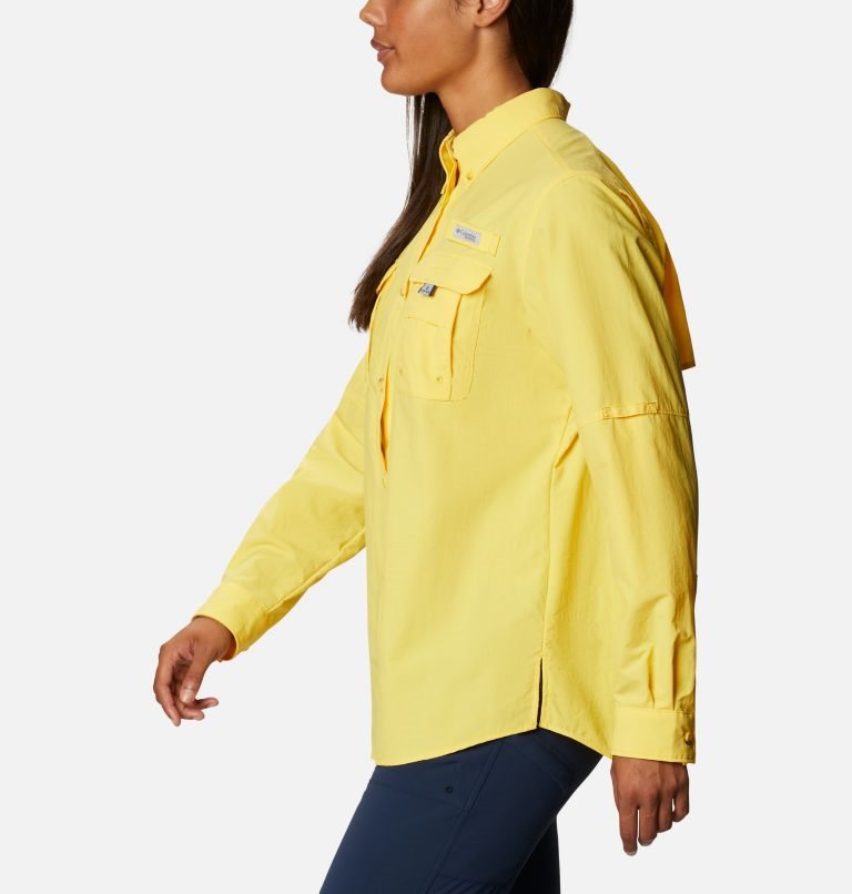 Women's Columbia PFG Bahama Long Sleeve Shirts Yellow | CA-RA658