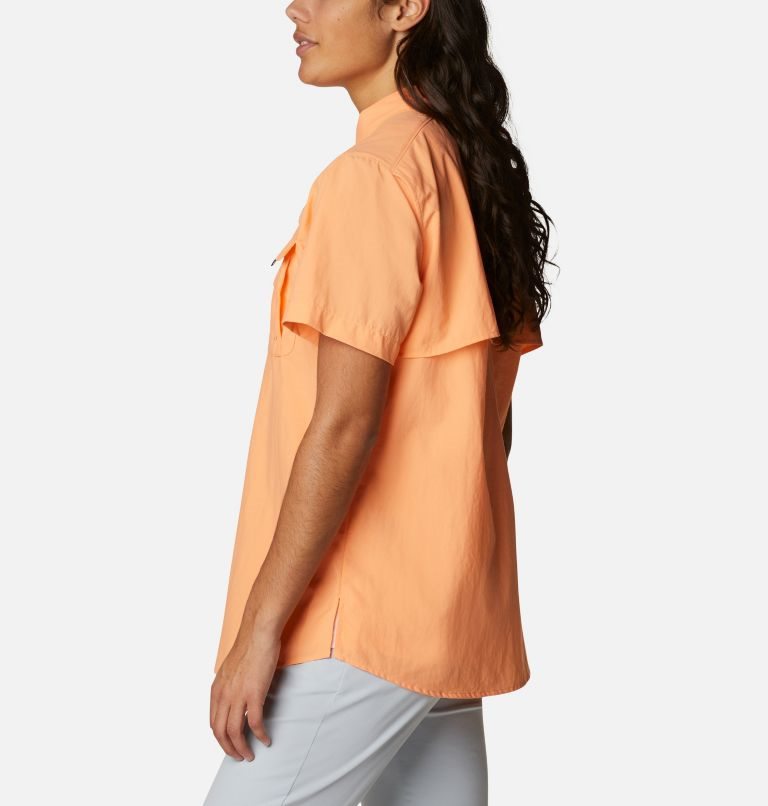 Women's Columbia PFG Bahama Short Sleeve Shirts Orange | CA-K5481