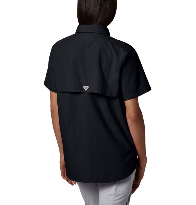 Women's Columbia PFG Bahama Short Sleeve Shirts Black | CA-MC185