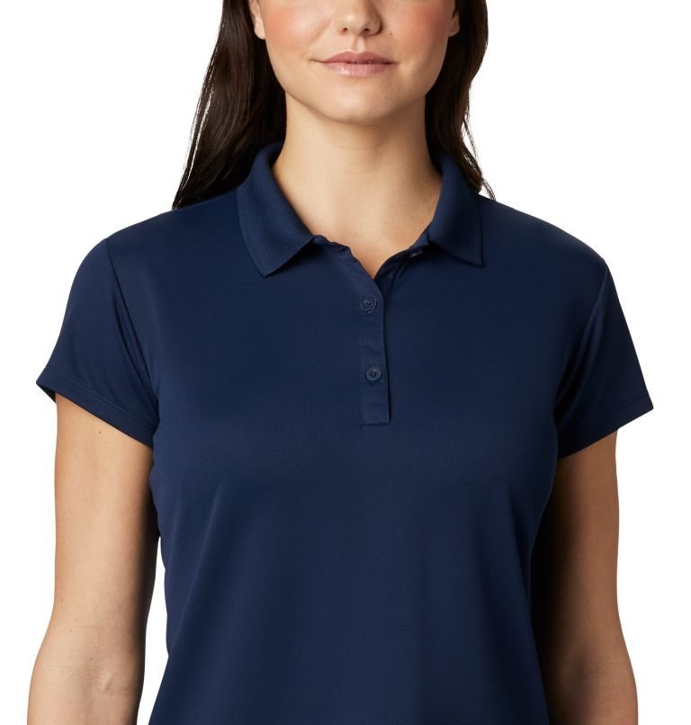 Women's Columbia PFG Innisfree Short Sleeve Polo Shirts Navy | CA-C6C35