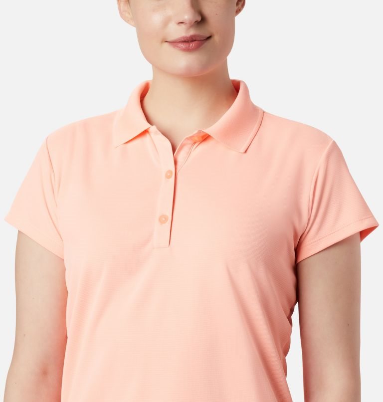 Women's Columbia PFG Innisfree Short Sleeve Polo Shirts Pink | CA-H318C