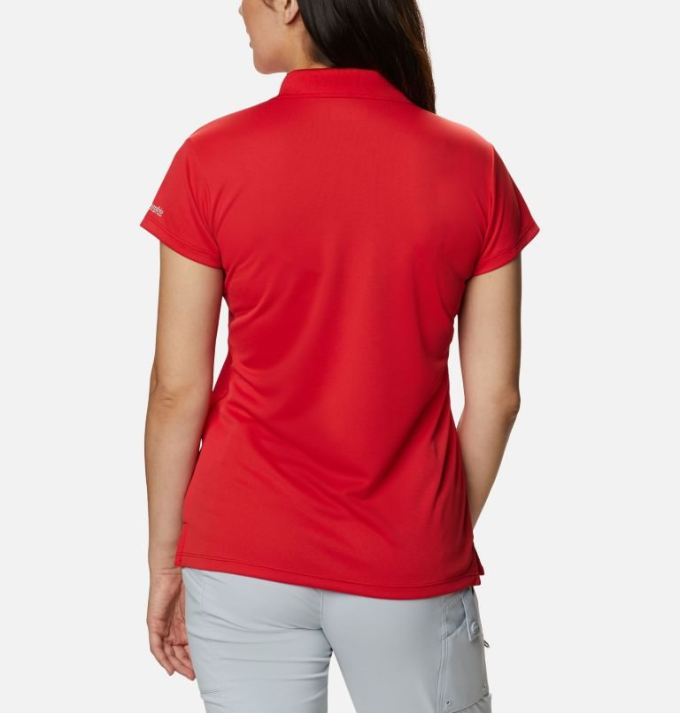 Women's Columbia PFG Innisfree Short Sleeve Polo Shirts Red | CA-O34C5