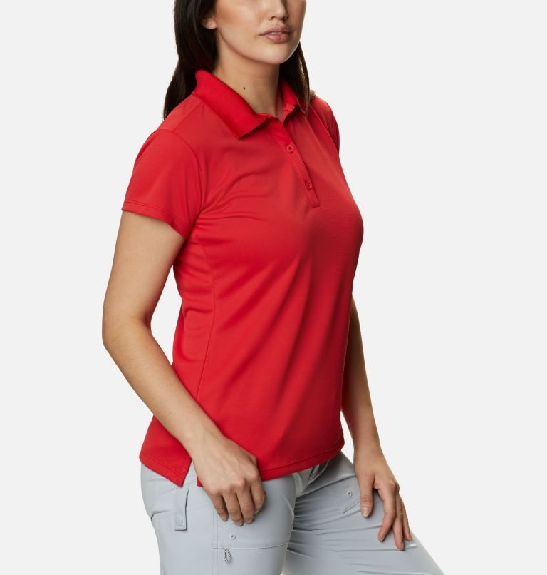 Women's Columbia PFG Innisfree Short Sleeve Polo Shirts Red | CA-O34C5