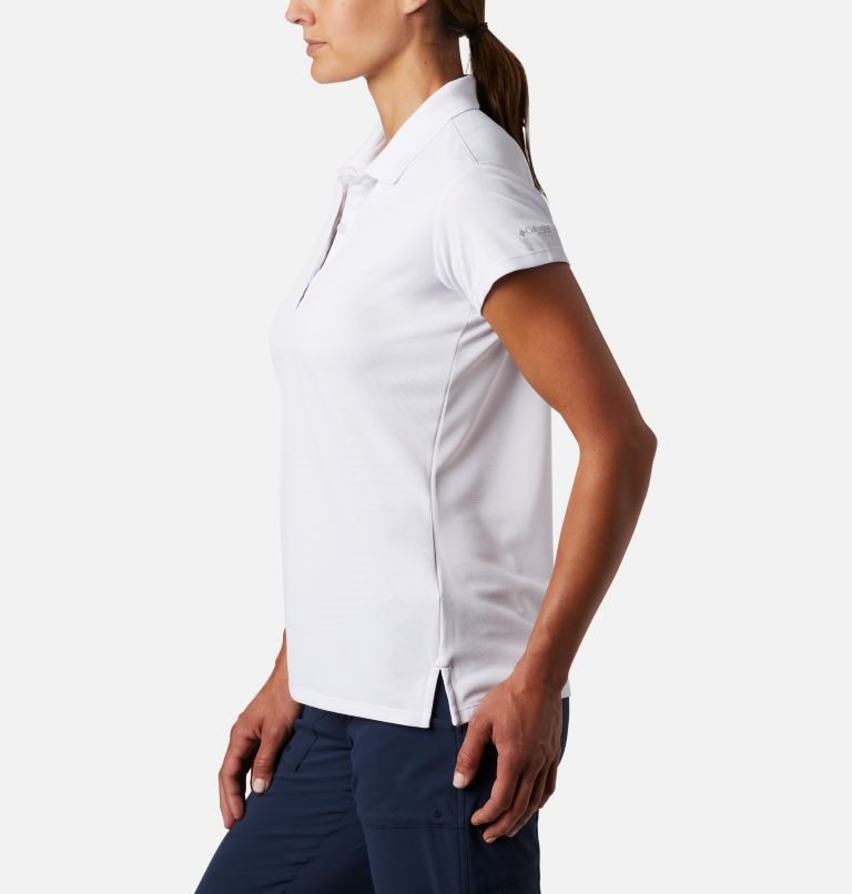 Women's Columbia PFG Innisfree Short Sleeve Polo Shirts White | CA-Y50C1