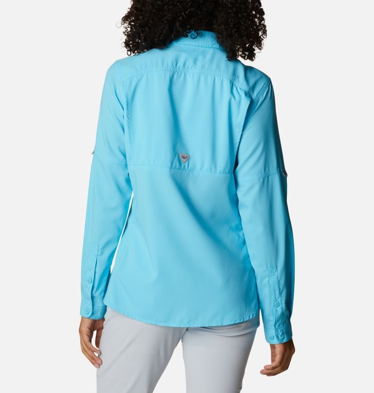 Women's Columbia PFG Lo Drag Long Sleeve Shirts Turquoise | CA-WA61C