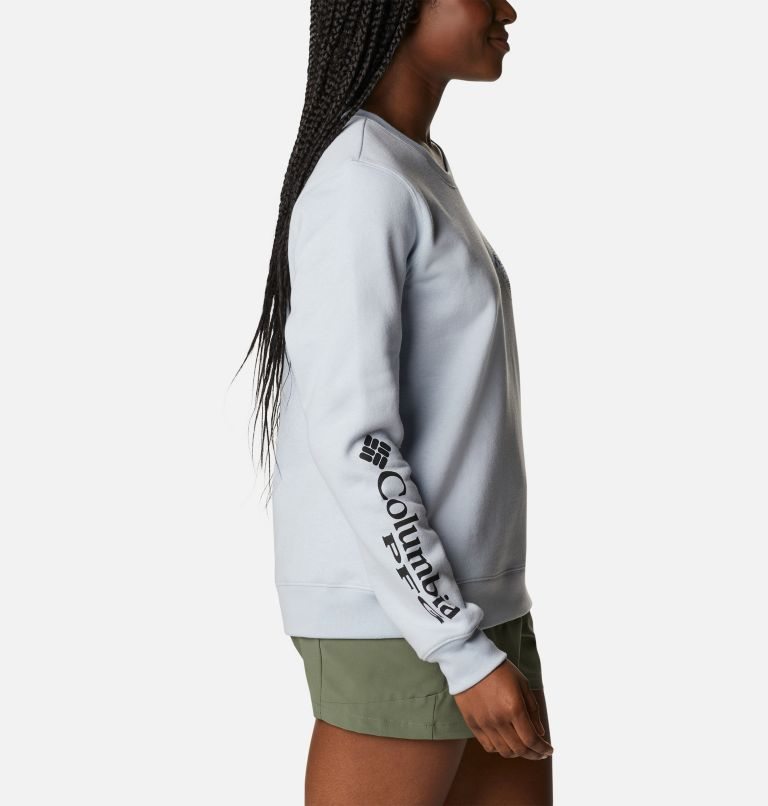 Women's Columbia PFG Slack Water Crew Sweatshirts Light Grey | CA-A4510