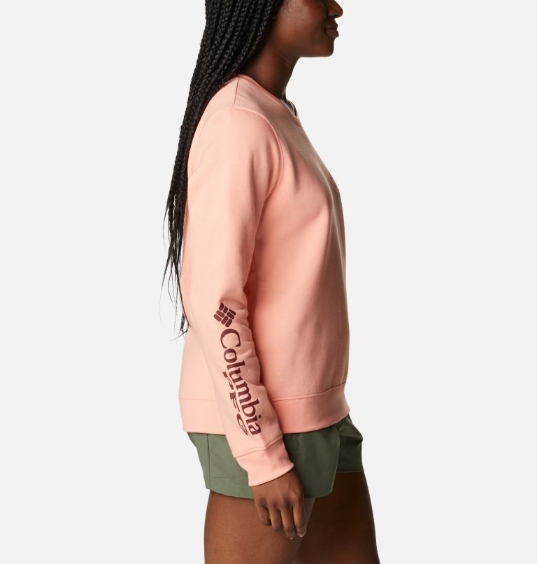 Women's Columbia PFG Slack Water Crew Sweatshirts Pink | CA-E03A6