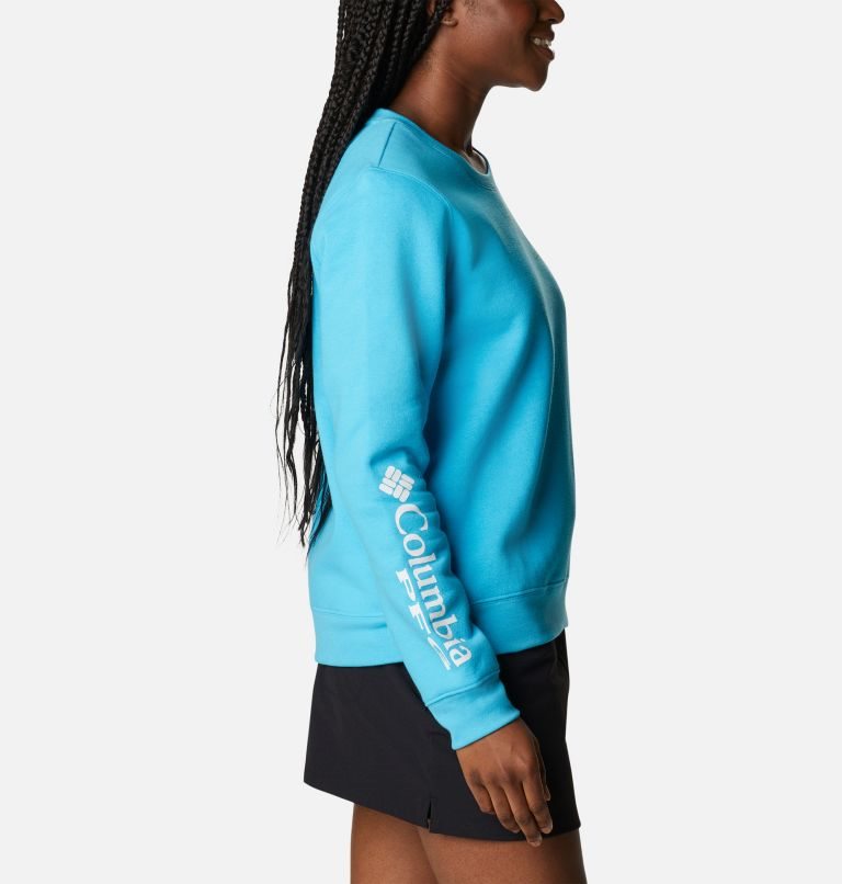 Women's Columbia PFG Slack Water Crew Sweatshirts Blue | CA-G186A