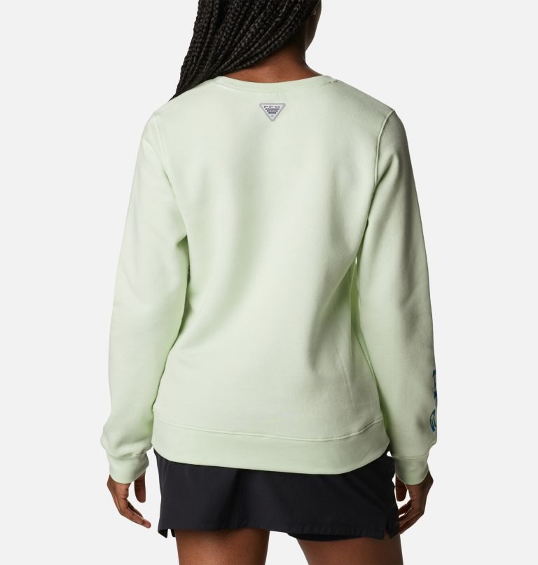 Women's Columbia PFG Slack Water Crew Sweatshirts Mint | CA-T1306