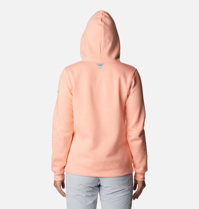 Women's Columbia PFG Slack Water Graphic Hoodie Coral | CA-G581C