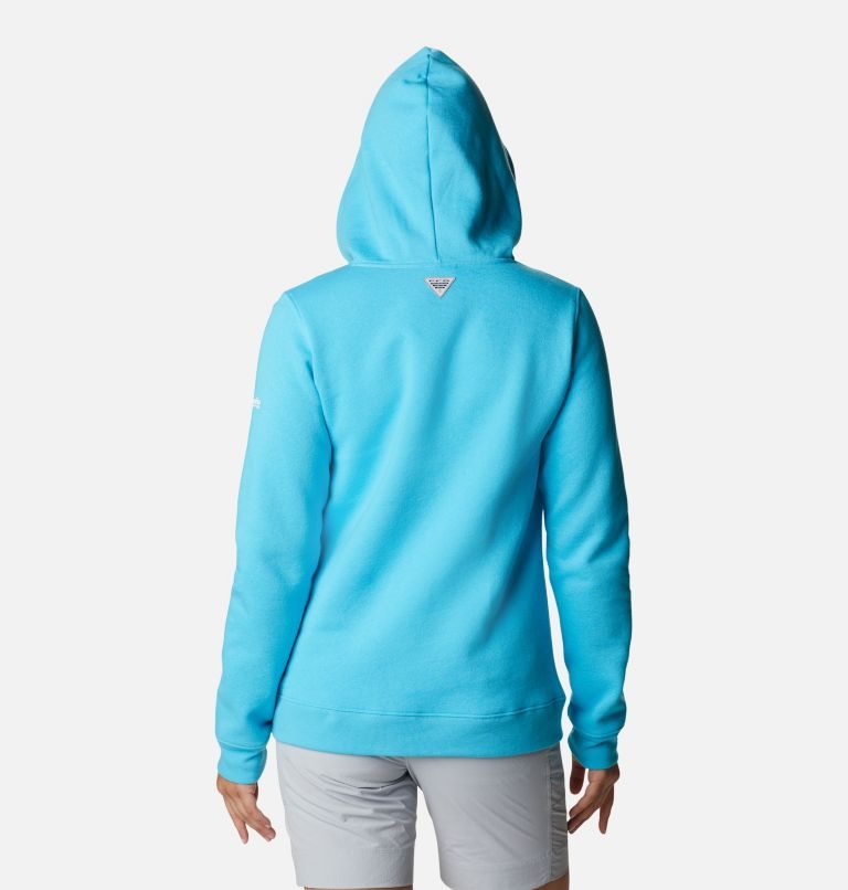 Women's Columbia PFG Slack Water Graphic Hoodie Blue | CA-S5084