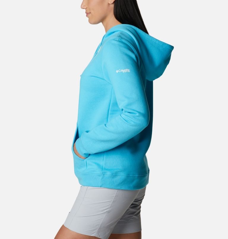 Women's Columbia PFG Slack Water Graphic Hoodie Blue | CA-S5084