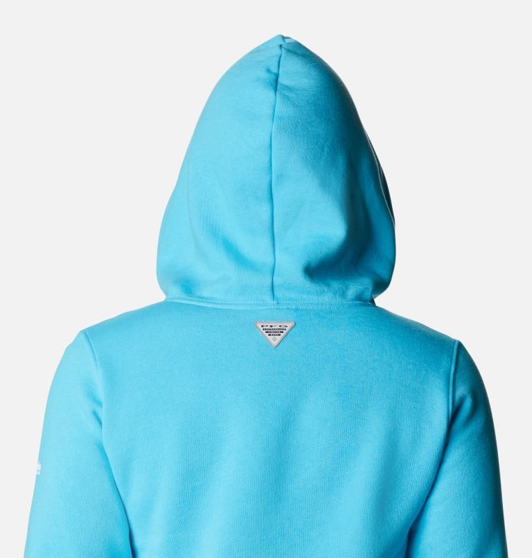 Women's Columbia PFG Slack Water Graphic Hoodie Blue | CA-S5084