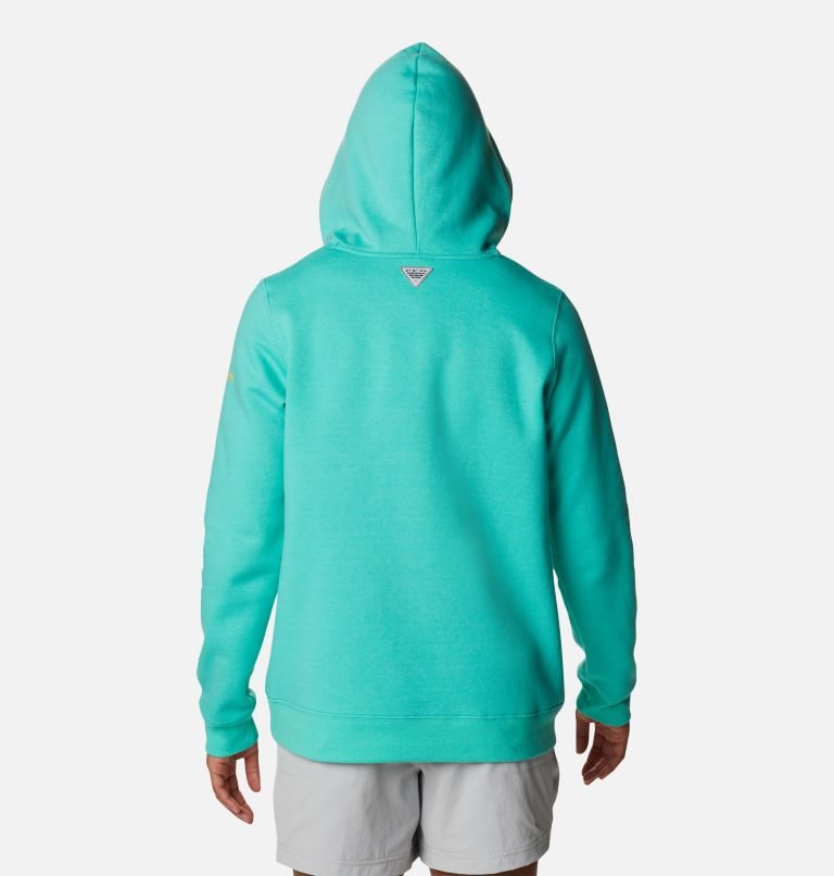 Women's Columbia PFG Slack Water Graphic Hoodie Turquoise | CA-V1A03