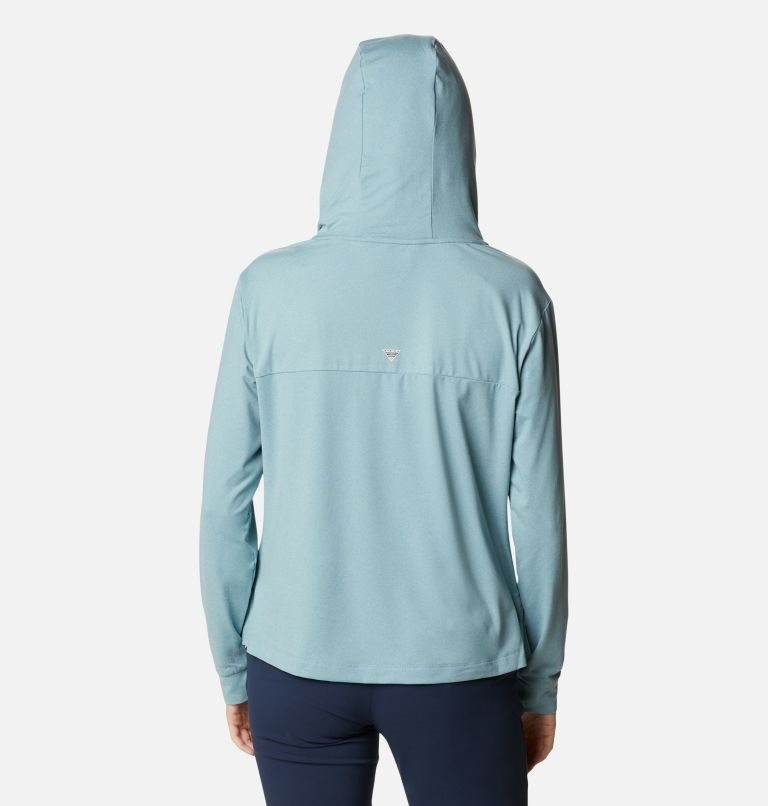 Women's Columbia PFG Slack Water Knit Hoodie Turquoise | CA-C4C6L