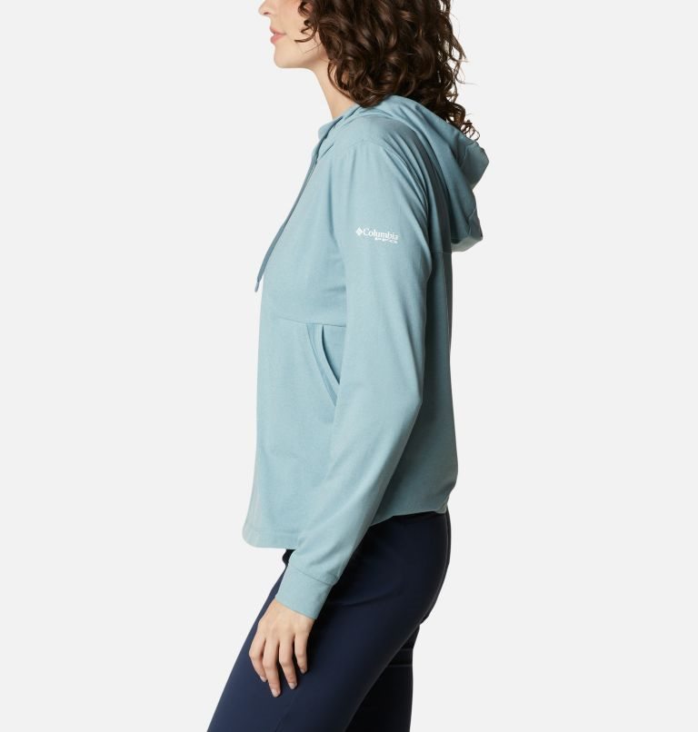 Women's Columbia PFG Slack Water Knit Hoodie Turquoise | CA-C4C6L