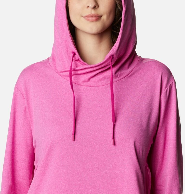 Women's Columbia PFG Slack Water Knit Hoodie Pink | CA-X5486