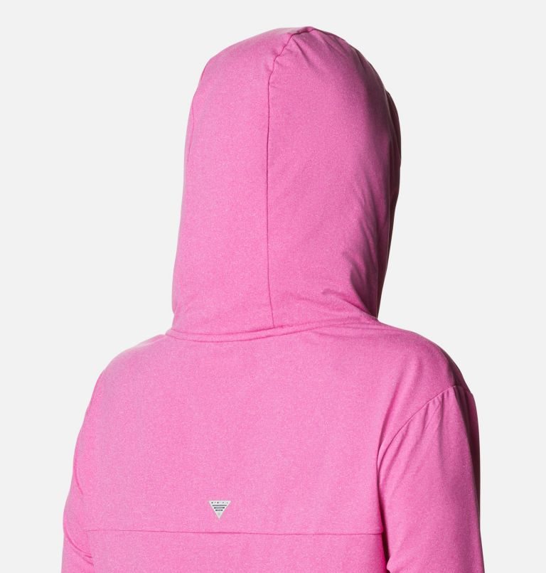 Women's Columbia PFG Slack Water Knit Hoodie Pink | CA-X5486