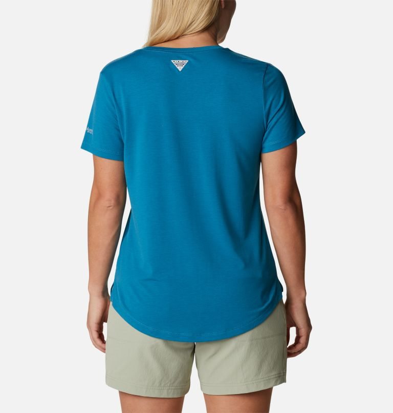 Women's Columbia PFG Slack Water Knit II T Shirts Blue | CA-J0815