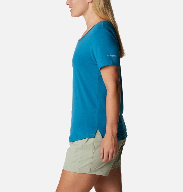 Women's Columbia PFG Slack Water Knit II T Shirts Blue | CA-J0815