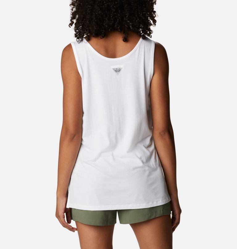 Women's Columbia PFG Slack Water Knit II Tanks White | CA-ZCL60