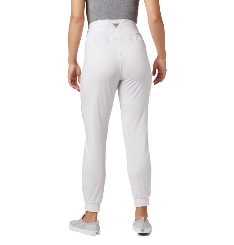 Women's Columbia PFG Slack Water Knit Jogger White | CA-O08C4